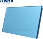 LIVOLO Intrerupator simplu+simplu, generatia noua Albastru (VL-C701/VL-C701-19)