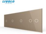 LIVOLO Panou intrerupator simplu + simplu + simplu + dublu Auriu (VL-P701/01/01/02- 8A)