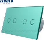 LIVOLO Intrerupator dublu+dublu, generatia noua Verde (VL-C702/VL-C702-11/12/13/15-6)