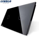 LIVOLO Panou Intrerupator simplu + simplu Negru (VL-P701/01-4B)