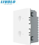 LIVOLO Modul intrerupator dublu tactil, cap scara / cap cruce, standard italian, 3M Alb (VL-FC2S-3WP)