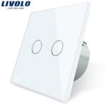 LIVOLO Intrerupator dublu reset, buton revenire Alb (VL-C702H-11)