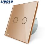 LIVOLO Intrerupator dublu reset, buton revenire Auriu (VL-C702H-13)