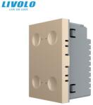 LIVOLO Modul intrerupator cvadruplu tactil, standard italian, 3M Auriu (VL-FC4-3AP)