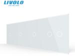 LIVOLO Panou intrerupator simplu + simplu + simplu + dublu Alb (VL-P701/01/01/02- 8W)