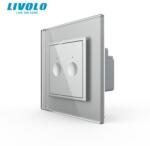 LIVOLO Intrerupator tactil dublu, wireless RF, rama sticla Gri (722100215SR)