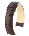 Hirsch Duke borjúbőr óraszíj, sötétbarna, 22/20M