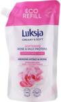 Luksja Krémszappan kézmosáshoz Rózsa és tejfehérje - Luksja Creamy & Soft Softening Rose & Milk Proteins Caring Hand Wash 68 % Less Plastic 1500 ml