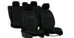 Seat Cordoba (I, II, III) Univerzális Üléshuzat Eco Line Eco bőr fekete színben zöld varrással (ELIZOL-SEACord)