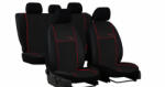 Skoda Fabia (I, II) Univerzális Üléshuzat Eco Line Eco bőr fekete színben piros varrással (ELIPIR-SKOFabi)