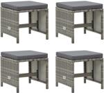 vidaXL 4 db polyrattan kerti ülőke párnákkal (316748/9/50/78/9/316873)