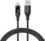 SAVIO USB-A / Lightning prémium összekötő kábel kijelzővel, USB 2.0, 1 méter (CL-173) (CL-173)