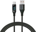 SAVIO USB-A / USB Type-C prémium összekötő kábel kijelzővel, 2.0, 1 méter (CL-172) (CL-172)