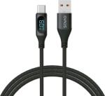 SAVIO USB-A / USB Type-C prémium összekötő kábel kijelzővel, USB 2.0, 1 méter (CL-172) (CL-172)