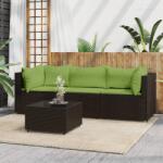 vidaXL Set mobilier de grădină cu perne, 4 piese, maro, poliratan (319831)