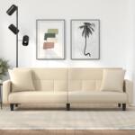 vidaXL Canapea extensibilă, cu perne, crem, material textil (351878) Canapea