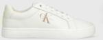 Calvin Klein Jeans sneakers din piele CLASSIC CUPSOLE FLUO CONTRAST culoarea alb, YM0YM00603 PPYX-OBM0A1_00X