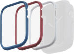 Apple Watch 1-6, SE (40 mm) / Watch 7-8 (41 mm), Cserélhető keret, Uniq Moduo védőkerethez, Uniq Moduo, színes, 3 db / csomag, kék, piros, fehér - tok-shop