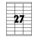  Etikett címke, 70x31mm, 100 lap, 27 címke/lap