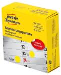 AVERY Etikett címke, o19mm, tekercses jelölőpont adagoló dobozban 250 címke/doboz, Avery sárga (3856)