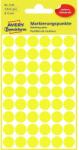 Avery Etikett címke, o12mm, jelölésre, 54 címke/ív, 5 ív/doboz, Avery sárga (3144) - tonerpiac