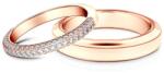 SAVICKI esküvői karikagyűrűk: rózsaarany, lapos, 2, 6 mm és 4, 0 mm, gyémántokkal