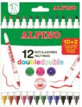 Alpino Carioca lavabila, 12 culori/cutie, vaft 2mm/4.5mm, ALPINO Double Double - culori clasice (MS-AR002013N)