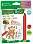 Alpino Creioane cerate, 6 culori/set, 6 carduri cu animale, pt. colorat, ALPINO Baby (MS-DA002006) - officegarage