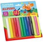 ALPINO Plastilina standard, 10 + 2 neon x 17 gr. /blister, ALPINO - 12 culori asortate (MS-DP000018)
