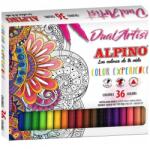 Alpino Carioca cu 2 capete, varf liner 0.7mm/tip pensula, 36 culori/cutie, ALPINO Color Experience (MS-AR000176)