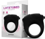 LATETOBED Romeri Ring + Vibrating Bullet Silicone Black Inel pentru penis