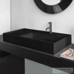Laufen Kartell By Laufen 90x46 cm-es csiszolt aljú mosdó, bal oldali polccal, 1 csaplyukkal, matt fekete H8183397161111 (H8183397161111)