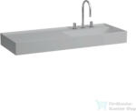 Laufen Kartell By Laufen 120x46 cm-es mosdó, bal oldali polccal, 3 csaplyukkal, matt szürke H8133337591581 (H8133337591581)