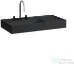 Laufen Kartell By Laufen 90x46 cm-es csiszolt aljú mosdó 3 csaplyukkal, matt fekete H8183387161581 (H8183387161581)
