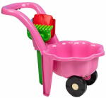 BAYO Gyermek kerti kerék simítóval és gereblyével Daisy rózsaszínű