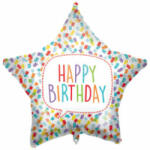Procos Balon din folie - Star Happy Birthday - colorat 46 cm