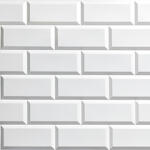 ANRO Wall Flexpanel PVC falburkoló lap - Metró csempe kötésben, fehér műanyag burkolat (TP10024059 - White unit)