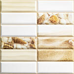 ANRO Wall Flexpanel PVC falburkoló lap - Metró csempe, Kagylók a parton műanyag burkolat (TP10013998 - Pearl)