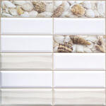 ANRO Wall Flexpanel PVC falburkoló lap - Metro csempe (homok, kagyló, natúr fehér) (TP10014005 - Sandy shore)