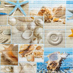 ANRO Wall Flexpanel PVC falburkoló lap - Mozaik (tengerpart) (TP10007983 - Beach)