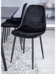 Venture design Scaune de sufragerie Polar 2 buc. negru catifea cu tighel 19246-888 (444704)