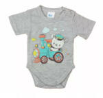 AB ABR Rövid ujjú pamut body - Szürke - Vonat (44)