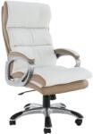 TEMPO KONDELA Irodai szék, fehér/barna textilbőr, KOLO CH137020