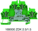  Weidmüller 1690000000 ZDK 2.5PE Kétemeletes sorkapocs, Földelő sorkapcsok, Húzórugós csatlakozás, 2.5 mm2; , 300 A (2, 5 mm2; ), zöld / sárga ( WEIDMÜLLER 1690000000 ) (1690000000)