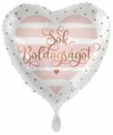  45 cm Sok Boldogságot feliratos szív alakú rosegold fólia lufi 70350 (1001070350)