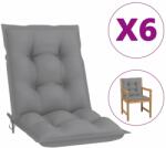 vidaXL Perne scaun cu spătar scund, 6 buc. , gri, 100x50x7 cm, textil (314283)