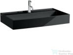 Laufen Kartell By Laufen 80x46 cm-es túlfolyó nélküli mosdó 1 csaplyukkal, fényes fekete H8103360201111 (H8103360201111)