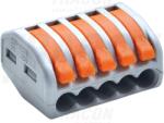 Tracon Csavar nélküli vezetékösszekötő, nyitható 0, 75-4mm2, 32A, 400VAC 5P (OVO2,5-5)