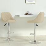 vidaXL Scaune de bar, 2 buc. , crem, catifea (335304)