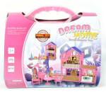 Magic Toys Dream Home pink építhető babaház kiegészítőkkel bőröndben MKL560822